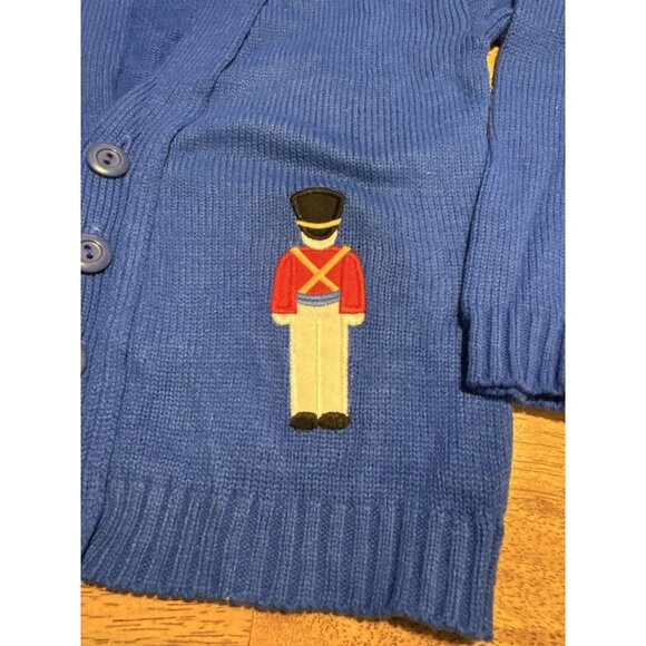 Vintage KELLYS KIDS Nutcracker Soldier Sweater Cardigan Christmas Holiday Size 7 - Picture 2 of 3